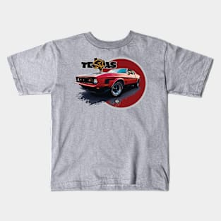 Texas Style Mustang Mach 1 Red Kids T-Shirt